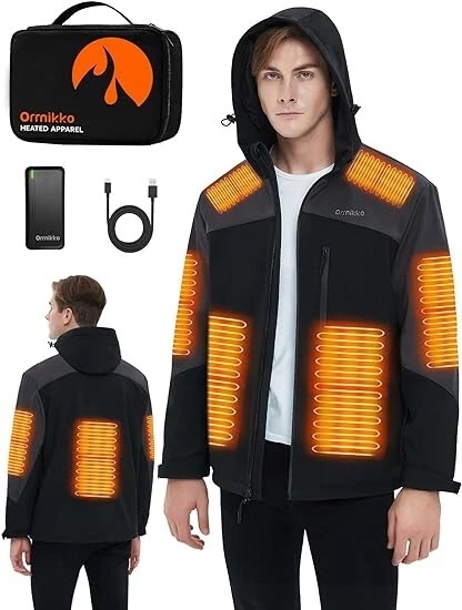 Orrnikko Men's Heated Jacket w/Battery Pack, Rechargeable, Waterproof, Hooded
Opens in a new window
