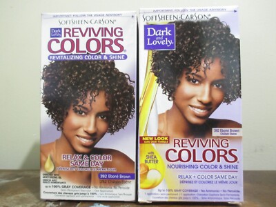 2x SoftSheen Carson Dark & Lovely Reviving Colors 392 Ebone Brown