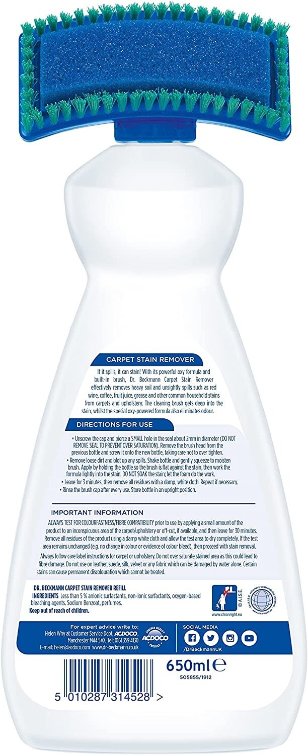 Dr Beckmann Carpet Stain Remover with Cleaning Applicator Brush (650ml