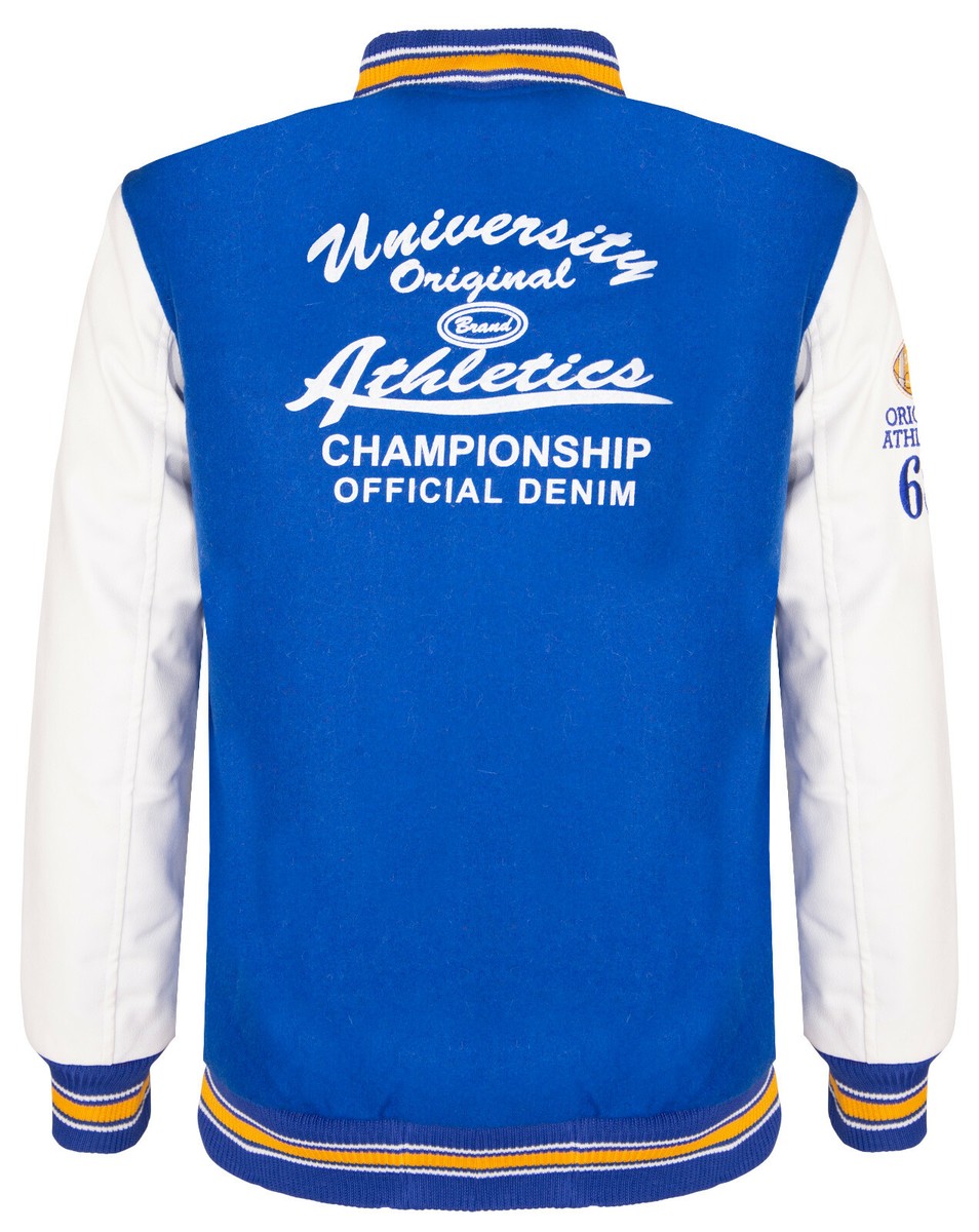 Veste Varsity Baseball Homme - Mélange Polaire Et Cuir PU - Style Université - Neuve