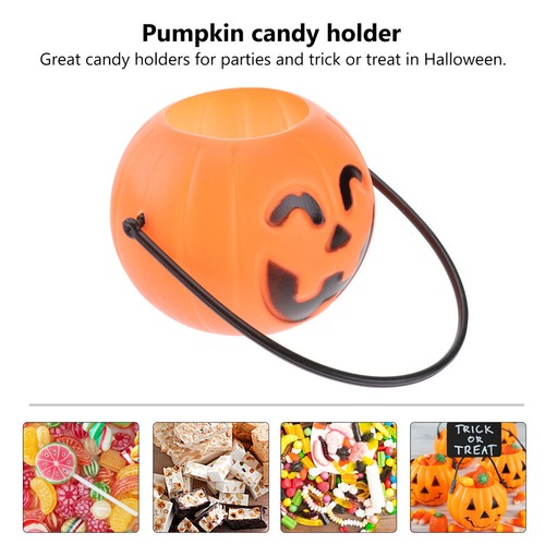12PCS Mini Pumpkin Bucket Children Trick or Treat Pumpkin Candy Pail Holder - Picture 2 of 11