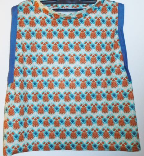 Zara W&B Small Print Top brown blue geometric blouse Size M Medium New Tags BNWT - Picture 3 of 8