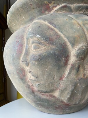 Native Indian Image On Large Plant Pot.Old.Made In  Mexico  Vintage.Gorgeous!