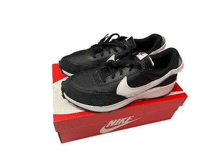 Nike Waffle Debut Running Shoes Men's Black/White-Orange DH9522-001 Size 12.5 US