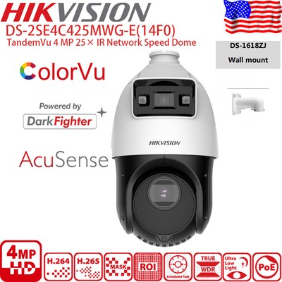 HIK PTZ 25X Zoom TandemVu 4MP ColorVu & DarkFighter Network Speed Dome US