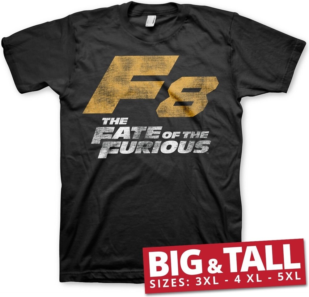 ALTRA T shirt The Fast and the Furious F8 logo invecchiato grande e alta nera