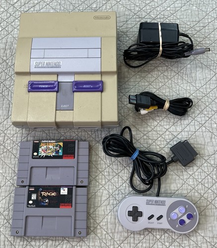Super Nintendo SNES Console With Super Mario All Star + Rage SNES - Picture 1 of 9