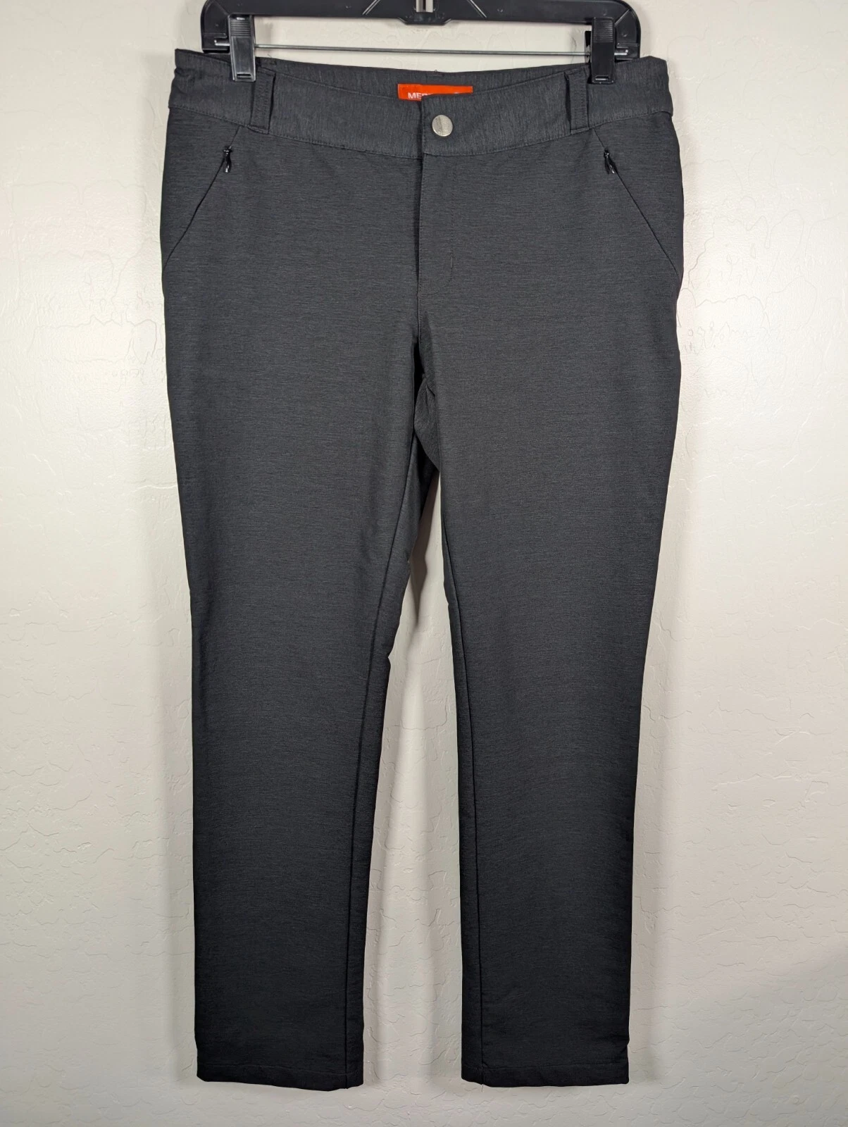 Merrell Pants Women's Size 8 Amber Softshell SelectDry Charcoal Gray Zip Pockets