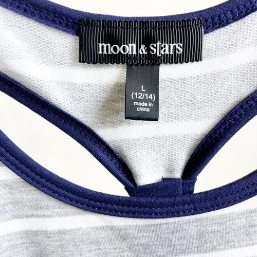 NWT Stitch Fix Moon & Stars Maxi Dress L Gray Navy Mimi Sleeveless French Terry - Picture 6 of 6