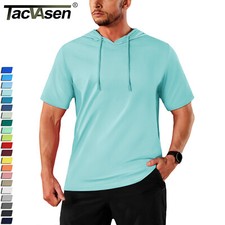 Mens Summer Hoodie Short Sleeve Cotton Shirts...