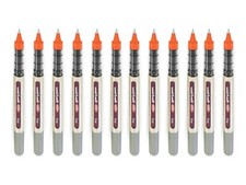 12 x Uniball Eye FINE UB 157 Roller Ball Pen 0.7mm ORANGE Uni ball Pens