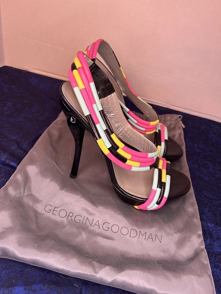Georgina Goodman Tacones Plataforma Únicos - Multicolor - Hechos a Mano en Italia - seis 39 Foto 4 de 4