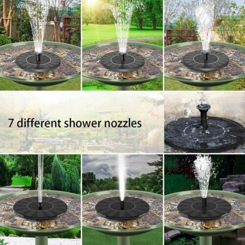 Bird Bath Fountain Solar Powered Water Pump Floating Outdoor Garden Pond Pool - Picture 3 of 11
