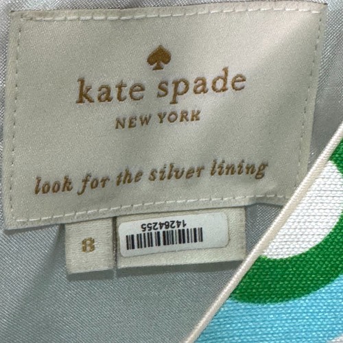 Kate Spade Solar Miriam Silk Sheath Dress Size 8 6 Blue Mod Geometric Wedding - Picture 3 of 10