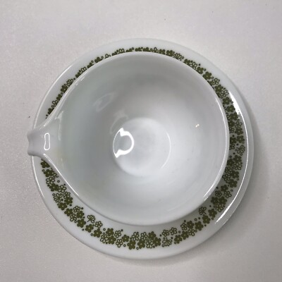 Vintage Corning Ware Corelle Spring Blossom Avocado Green Hook Cup