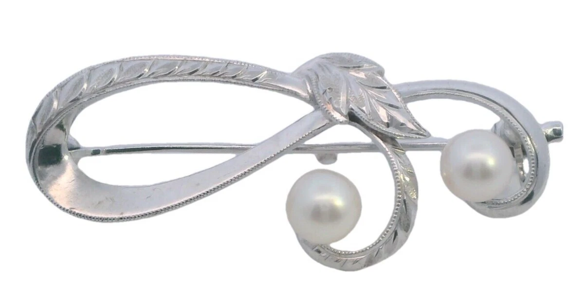 Mikimoto Pearl Cultured Sterling Silver Fine Brooches & Pins for