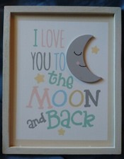 'I Love You To The Moon and Back' Artwork Sign Baby Nursery SHIPS FAST