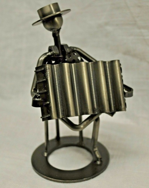 ACCORDIAN Player Metal Nuts and Bolts Musician Figurine Music Gift NIB