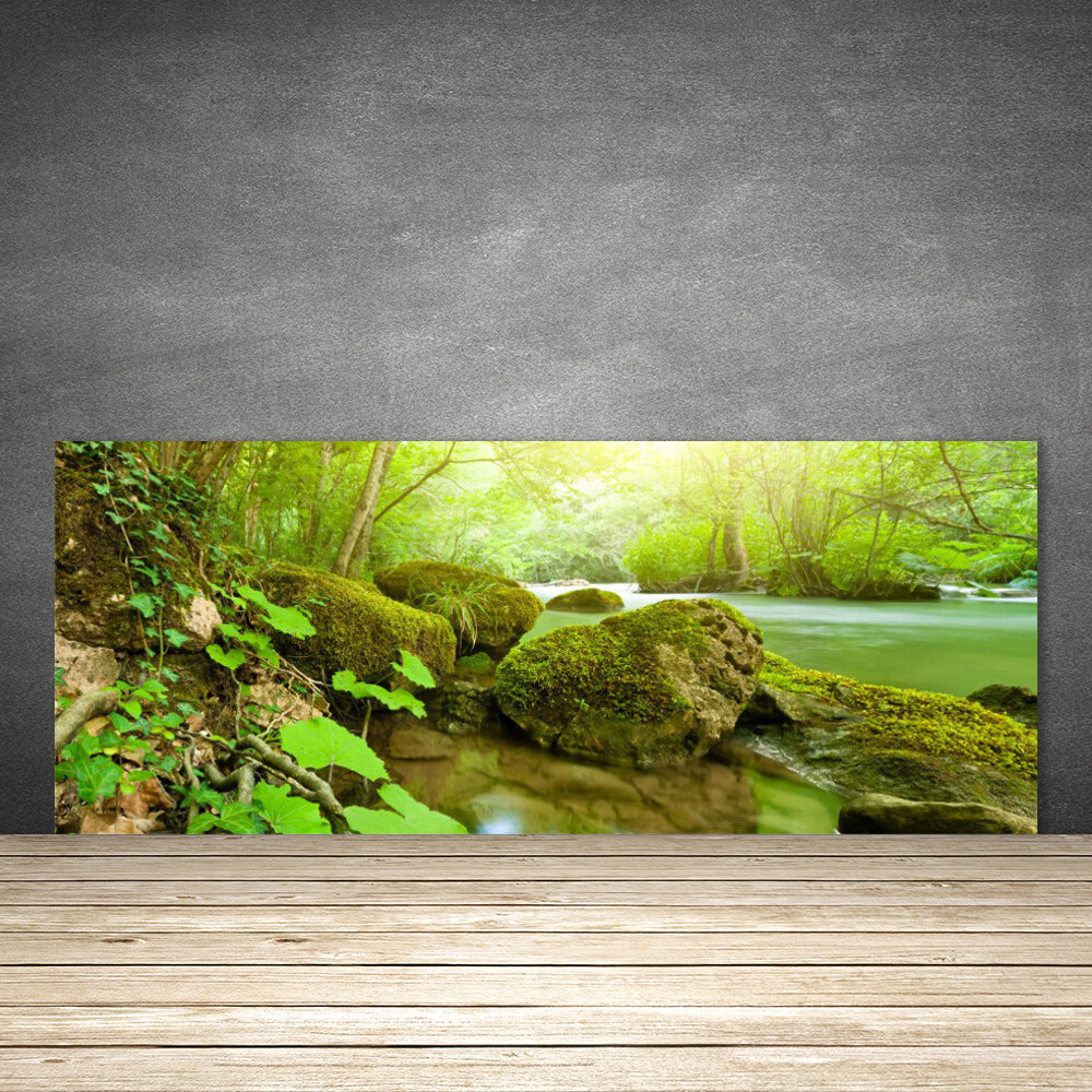 Crédence de cuisine en verre 125x50 cm motif Nature Pierres du Lac de la marque Kalis