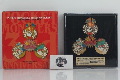 Pocket Monster Pokemon 3rd Anniversary Memorial Pin Badge Set 