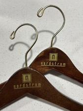 2 NORDSTROM MCM Hollywood Regency Art Deco Clothes Coat Suit Shirt Wood Hangers