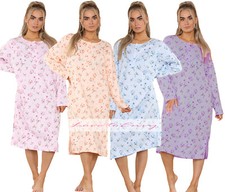 Ladies FLEECE Nightie Thermal DAISY PRINT WINTER WARM PJ Nightwear Lounge Dress