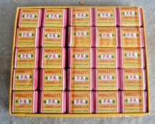 Wrigleys  P.K.. GUM  1930,s  FULL BOX 50 PEICES   united states packs