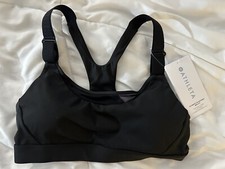 Athleta Ultimate Adjustable Bra Small A-C Cups Black Med Impact Workout SS