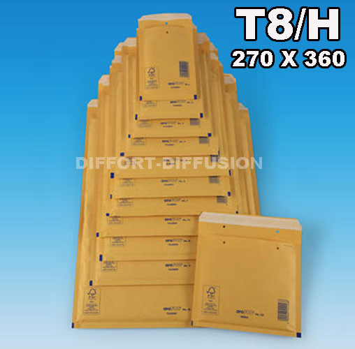 Enveloppes à bulles T8 H pochette matelassée expédition lot 100 pièces kraft blanc