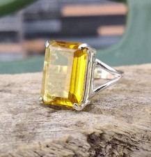 Citrine Gemstone Handmade 925 Solid Sterling Silver Jewelry Ring All Size SR61