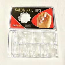 Square Nails Tips 500 Pcs False Acrylic Fingernails Full Cover French Artificial