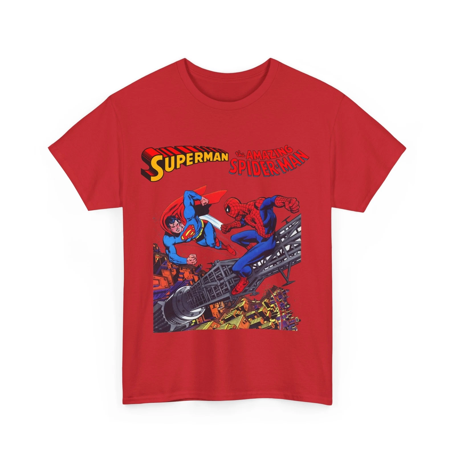 Superman & Amazing Spider-Man T-Shirt - DC/Marvel Comics Crossover - 1970s