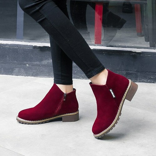 Botas cortas para mujer, botas cortas a la moda para mujer, zapatos de  cuero | eBay