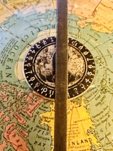 1930 12" Replogle Standard Globe Raro Chicago, IL Base Art Deco 17.5" - Imagen 17 de 24