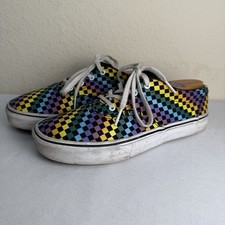 Vans TD Doheny V Rainbow Mini Check Skate Shoes Youth Missy Size 5