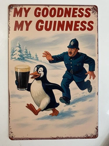 Guinness Beer Metal Sign - My Goodness My Guinness Retro Vintage Irish Stout