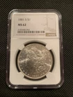 1881–S U.S. MORGAN SILVER DOLLAR - MS 62 - NGC GRADED!