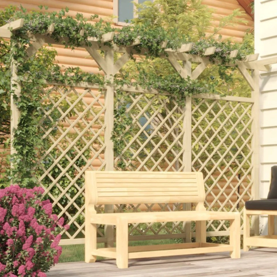 Rankgitter Spalier Rankhilfe Holz Gitterzaun mit Pergola Sichtschutz Rankgerüst - Bild 2 von 4