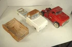 ORIGINAL TONKA TRUCK PARTS FIRETRUCK,TOW TRUCK BED 2 CABS FRAMES WHEELS 1960's
