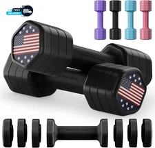 Adjustable Dumbbell Set of 2  4 in 1 Hand Weights for Women at Home  5 Lb
