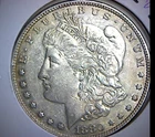 1880 O MICRO O MORGAN SILVER DOLLAR AU U.S. MINT RARE KEY 80 OVER 79 COIN