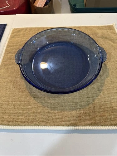 Vintage Pyrex Cobalt Blue 9.5” Fluted Pie Baking Plate # 229