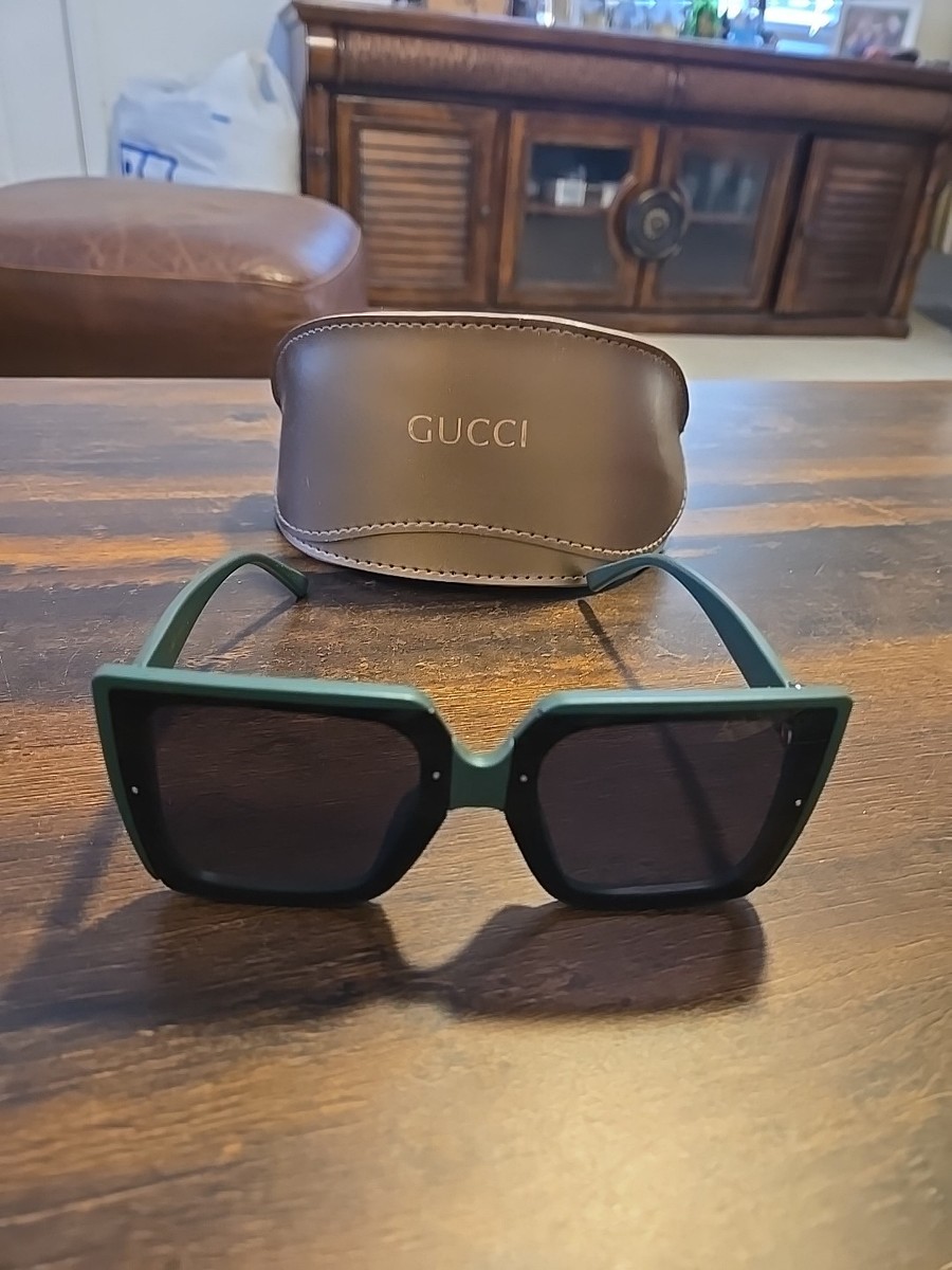 Gucci Sunglasses Green Oversized 6138 64 011-149 | eBay