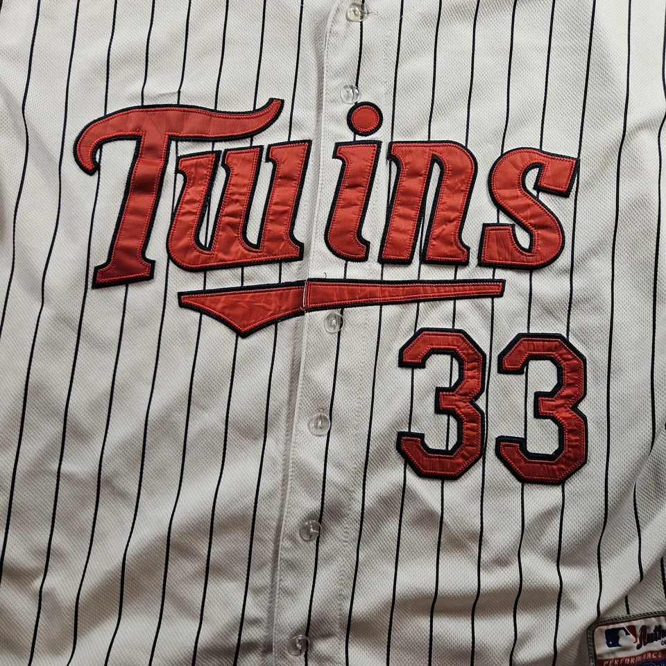 Minnesota Twins Jersey Mens 52 MLB Baseball Morneau 2010 Patch White Pinstripe - Image 3 of 4