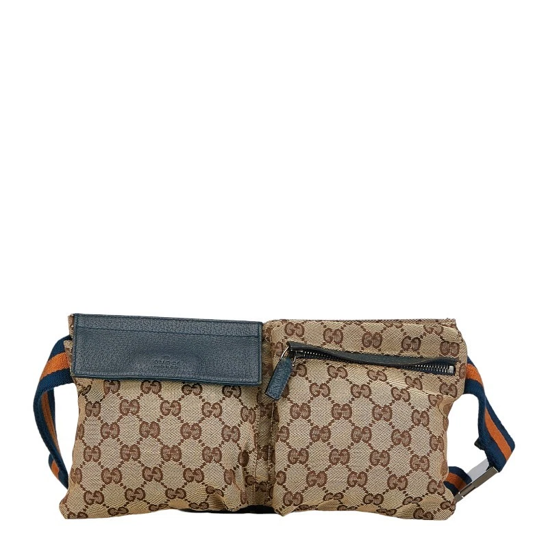 Sac bandoulière toile Gucci Gg taille 28566 beige marron cuir femme occasion