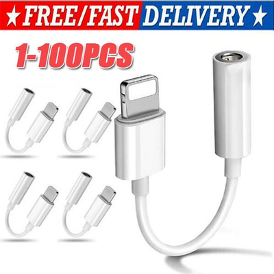 #ad For iPhone Headphone Adapter Jack 8Pin to 3.5mm Aux Cord Dongle Converter lot $94.25