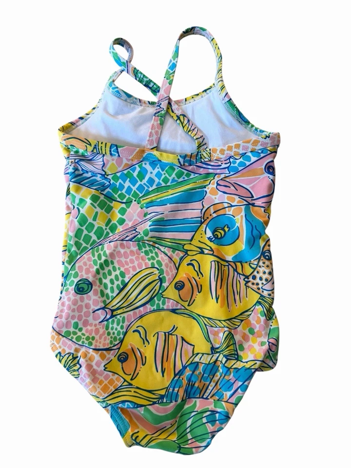 Купальник Lilly Pulitzer для малышей размер 2 Y2K с принтом в виде тропических рыб цельный - Изображение 2 из 3