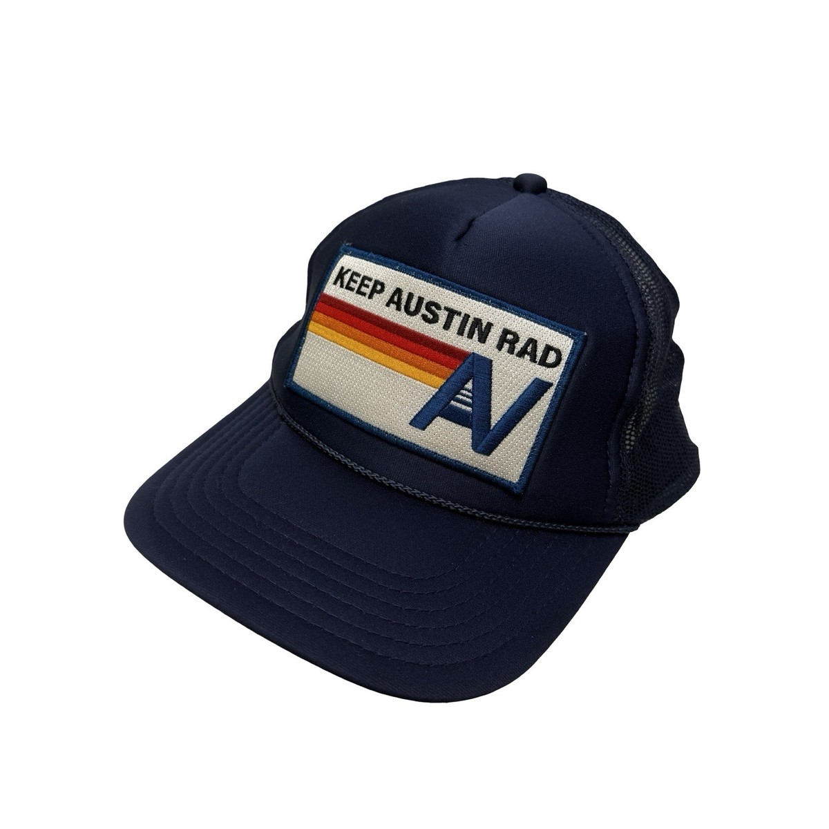 Aviator Nation Trucker Hat Cap Blue Snapback AV Keep Austin Rad Mesh Back