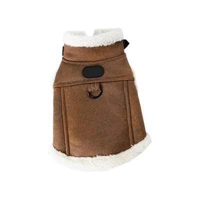 Thick Brown Cats Vest Thickened Winter Wear Soft Polyester Pet Apparel