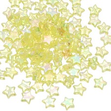 11mm Crystal Star Beads, 200 Pcs Acrylic Star Bead, Yellow